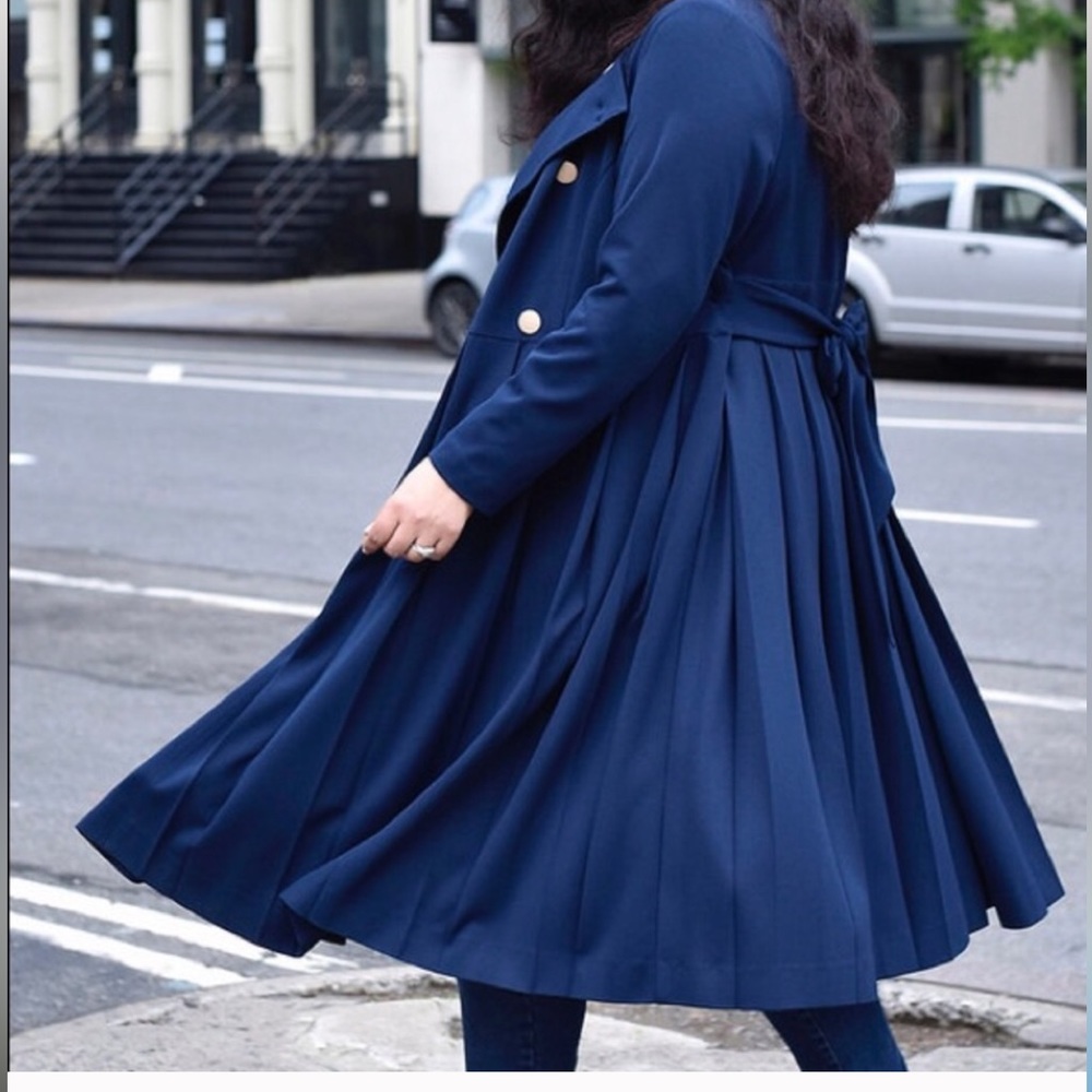 Pleated trench dress, navy, lane Bryant size 20.